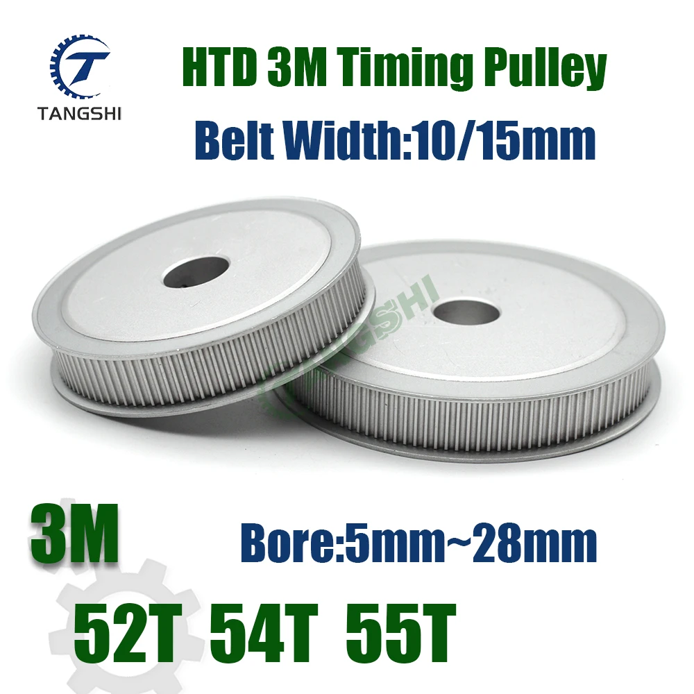 HTD 3M 52 зуба 54 зуба 55 зубьев Диаметр шкива ГРМ 5 мм ~ 28 мм Для ширины ремня 6/10/15/20 мм HTD 3M 52T 54T 55T Шкив ГРМ