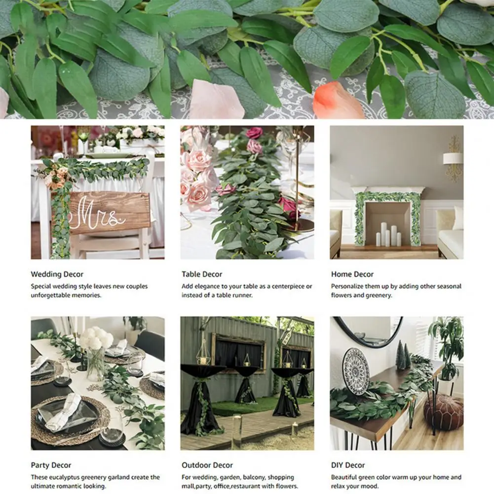 

Faux Greenery Wedding Backdrop Table Wreath Decoration Realistic Artificial Vine Greenery Garlands for Wedding Home Decor
