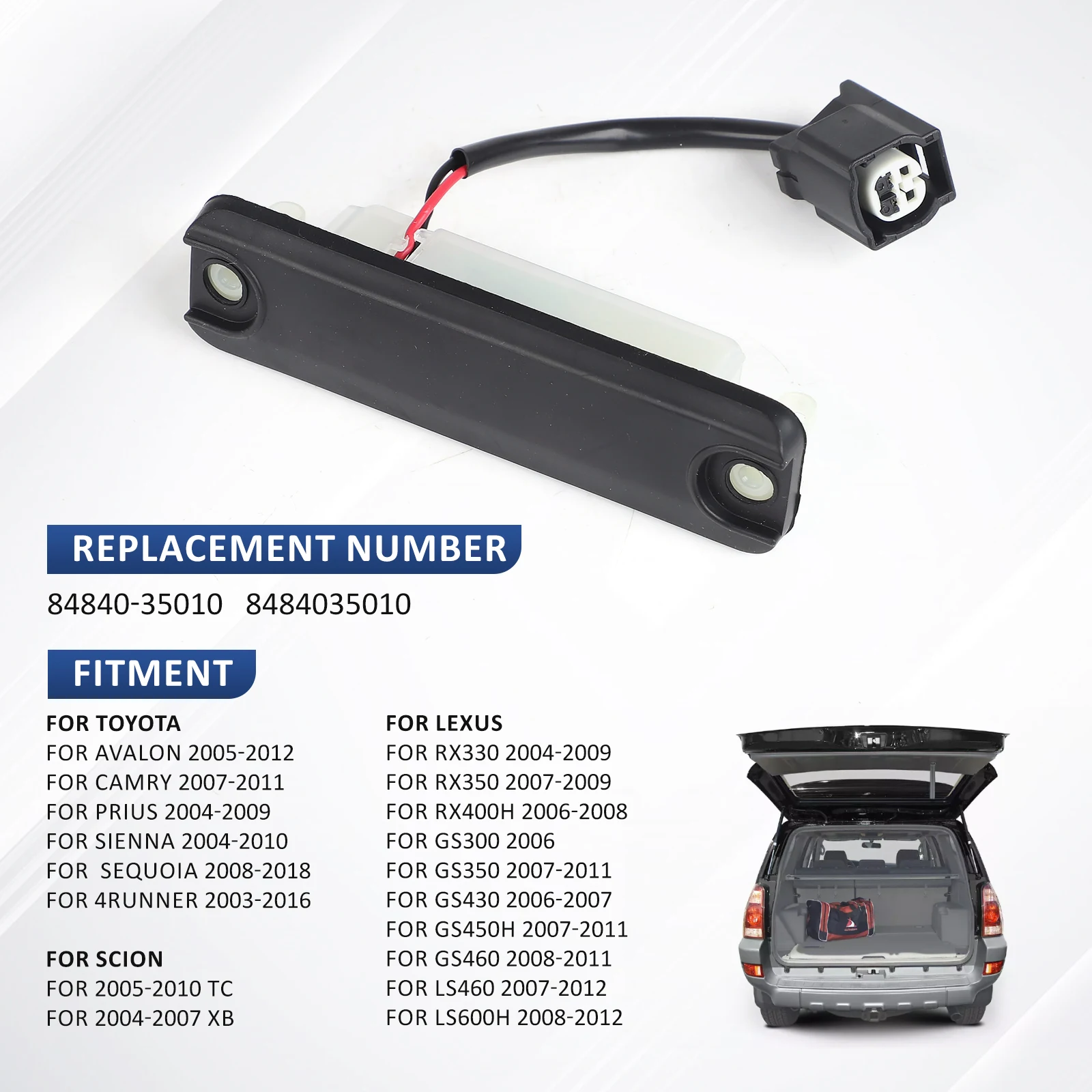 84840-35010 Черный ABS переключатель задней двери кнопка открытия автомобильные