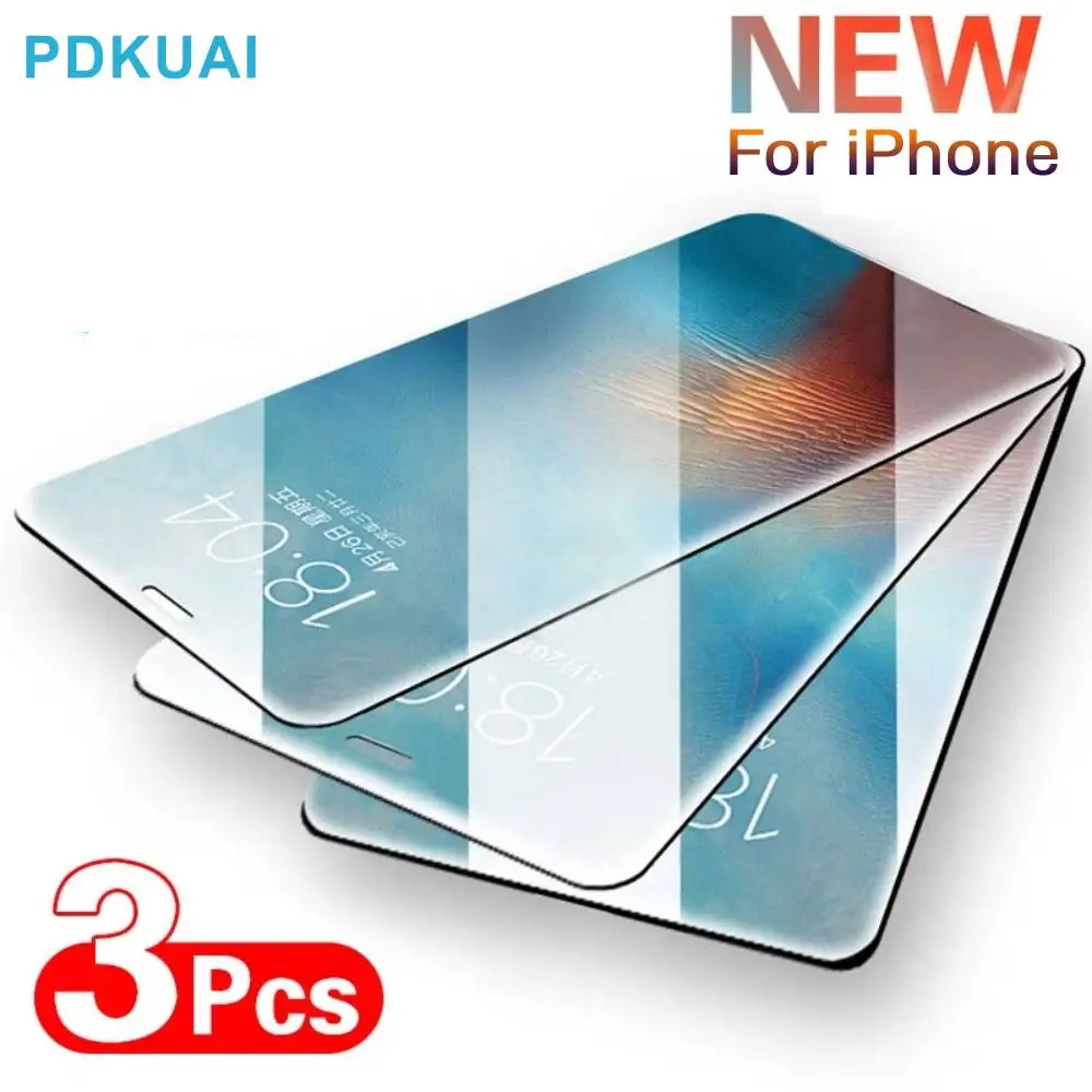 Защитное стекло закаленное для iPhone 11 12 13 Pro XR X XS Max Mini 7 8 6 6S Plus SE 2020 3 шт. | Мобильные