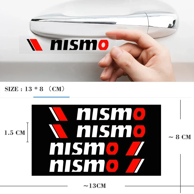 4 шт. наклейка на дверную ручку автомобиля для Nissan Nismo Logo Qashqai J11 J12 Teana Altima Ariya Juke Murano