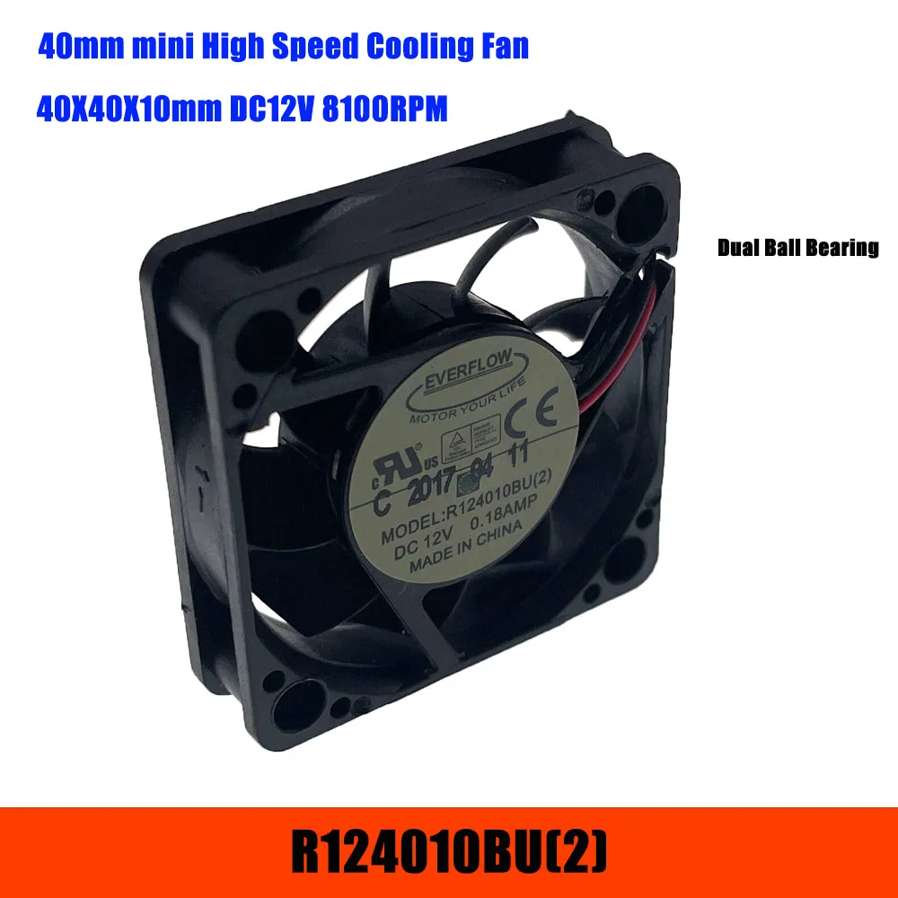 Новый 40 мм 4 см Samll 12 В Вентилятор охлаждения для Everflow R124010BU(2) 40X40X10mm двойной