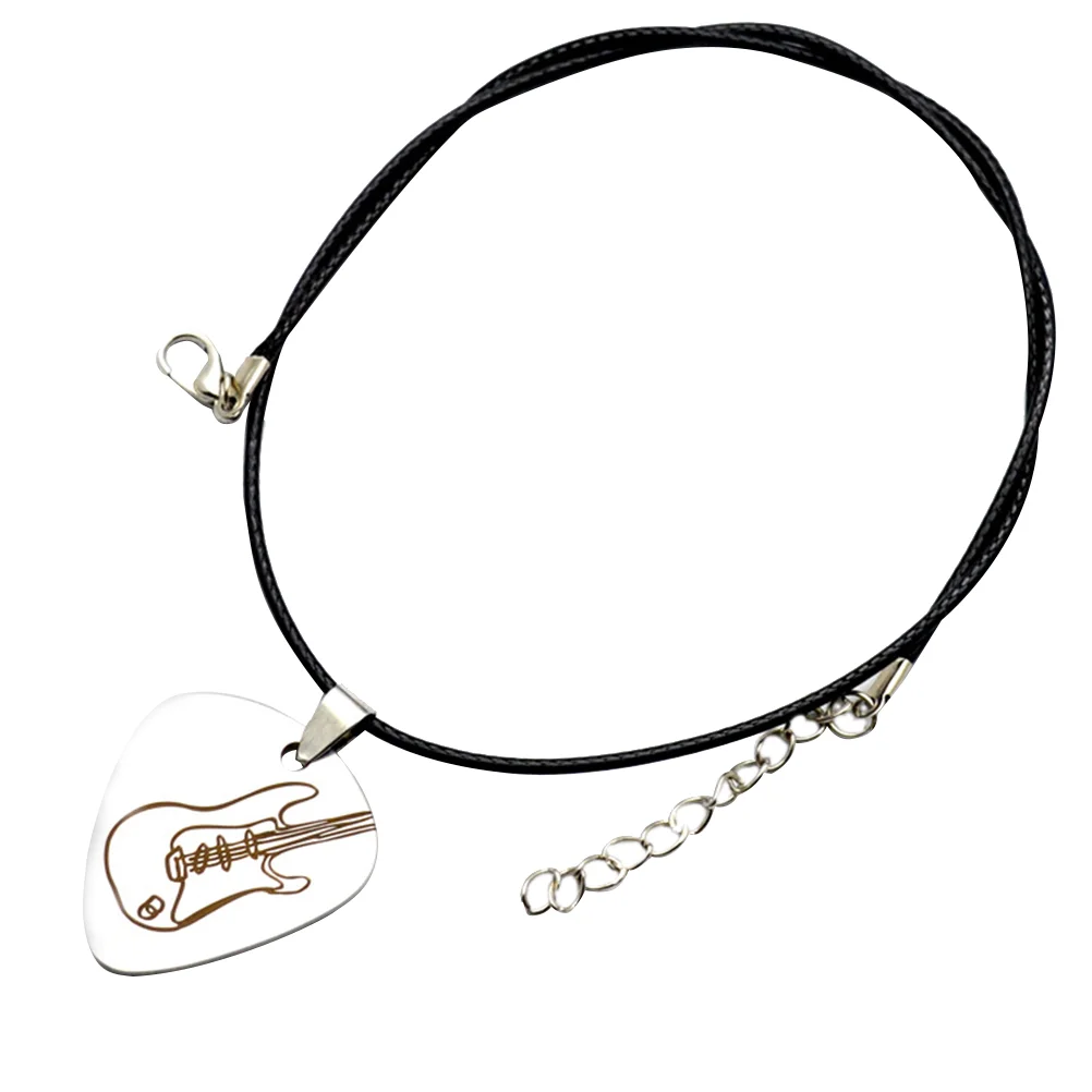 

Drop Necklace Women Plain Necklace Stainless Steel Women Guitar Necklace Guitar Pick Charm Hip Hop Necklace Miss