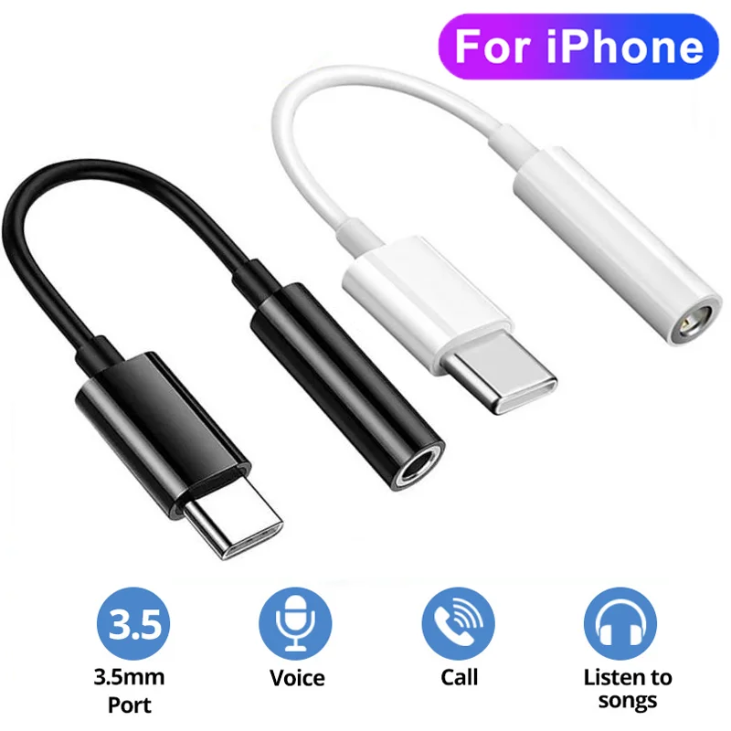 USB Type C To 3.5mm Aux Adapter Type-c 3 5 Jack Audio Cable for Xiaomi  Huawei POCO Sumsang Earphone Cable Converter for iPhone
