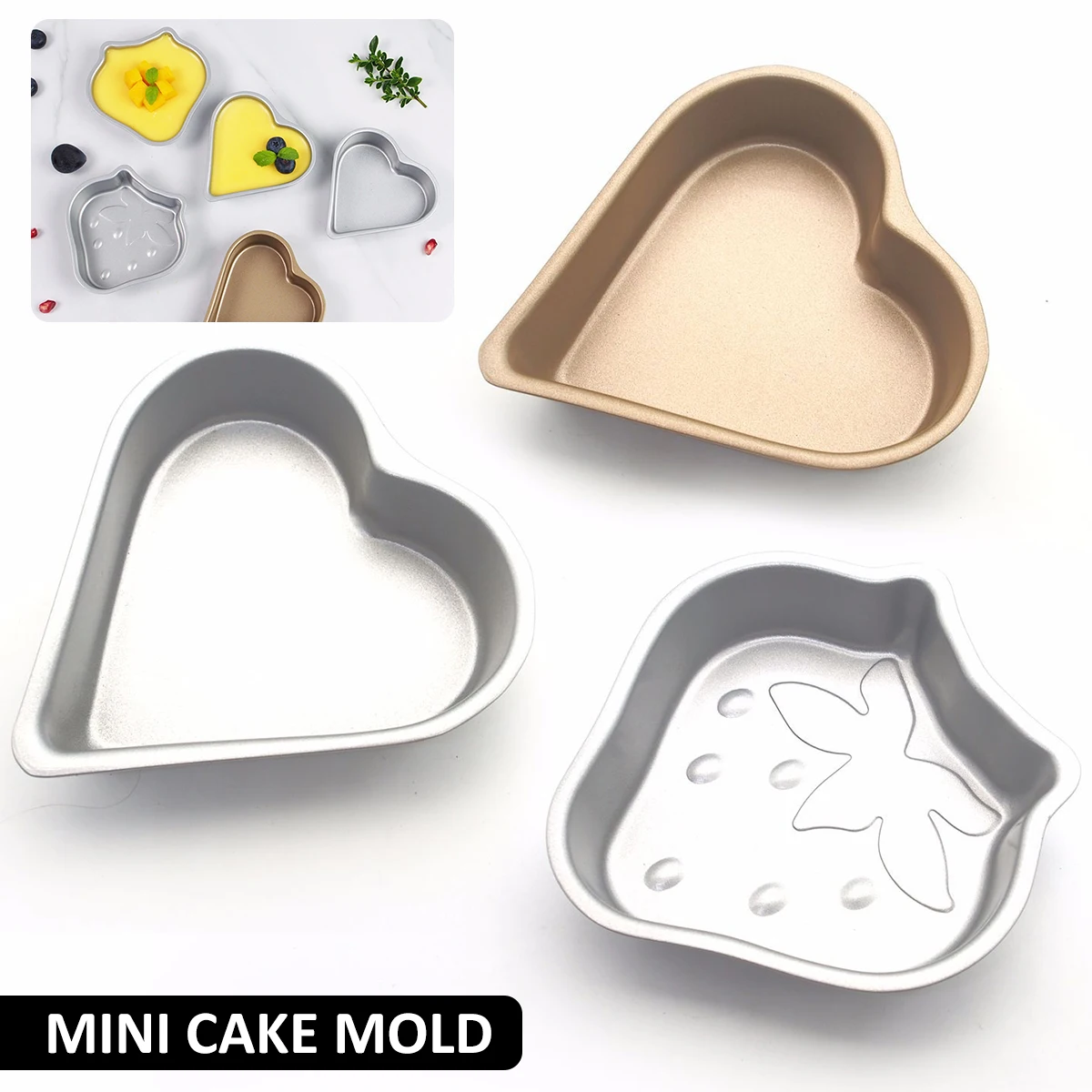 

3Pcs Heart Shaped Cake Pan Non-Stick Heart Cake Tin Heat-Resistance Cake Mold Heavy-Duty DIY Baking Mold Tool Heart Cake Pan for