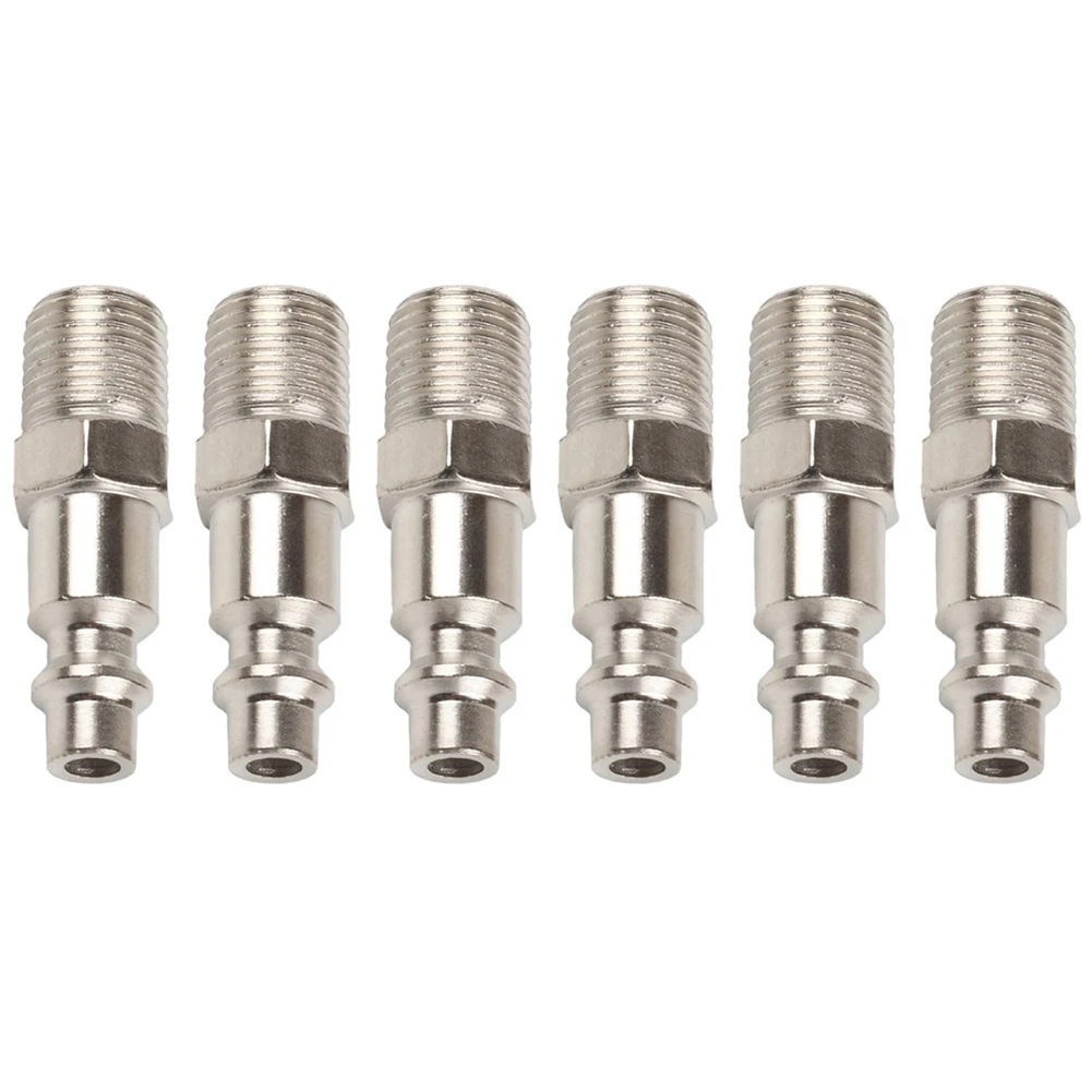

Brand New Quick Connector Accessories Silver 1/4Inch Air Hose Fitting Connector NPT Male Threads Pneumatic Tool