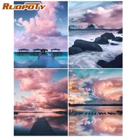 ruopoty diy paint by number sky hand painted painting art drawing on canvas gift pictures by numbers landscape kits home decor