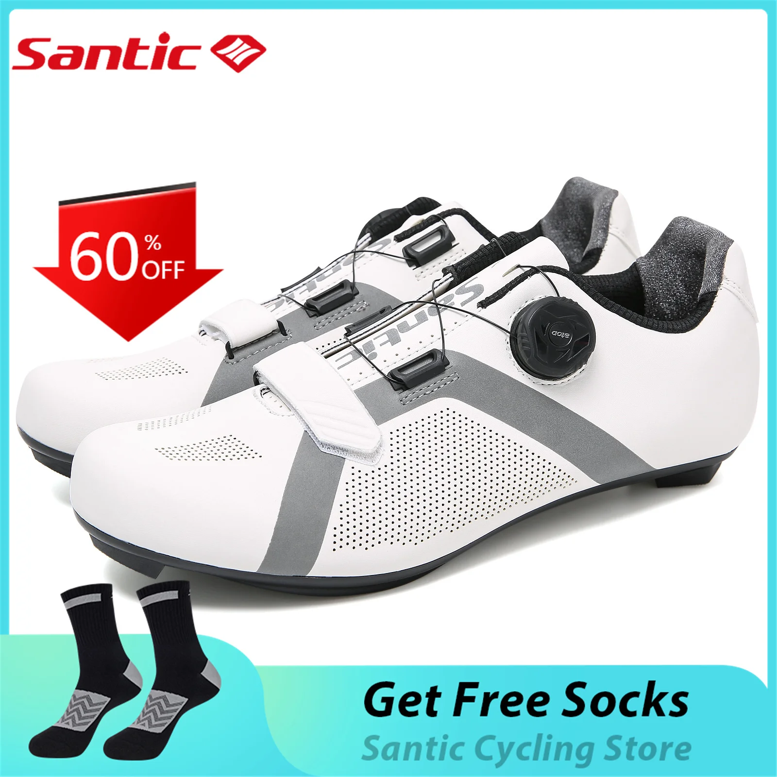 Santic Cycling Road Lock Shoes Men's SPD Mountain Bike Locki