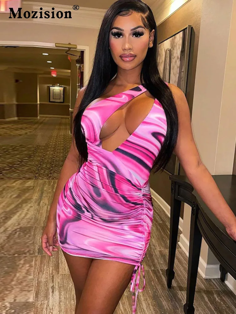 

Женское мини-платье на одно плечо, без рукавов