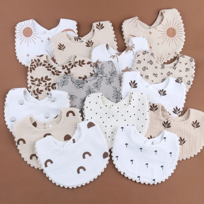 

Baby Feeding Bibs Muslin Absorbent Saliva Towel Toddler Drool Scarf Burp Cloth