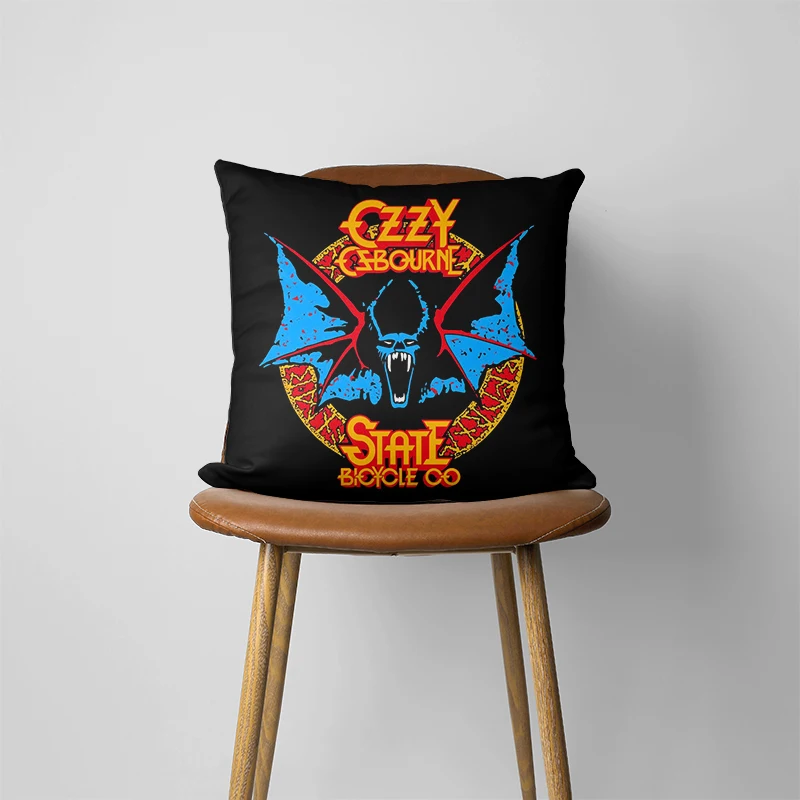 Наволочка с логотипом Ozzy Osbourne домашний декоративный подарок диван автомобиль