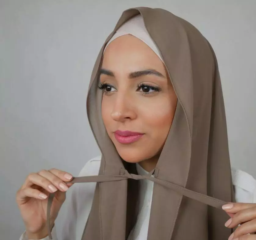 Hiyab de gasa de burbuja para mujer, bufanda de Hijab instantánea con cuerda, cómoda, chal islámico musulmán