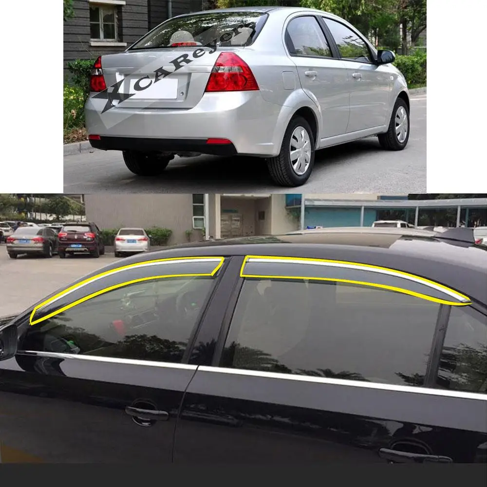 

Car Sticker Plastic Window Glass Wind Visor Protector Rain/Sun Guard Vent Awnings For CHEVROLET LOVA Sedan 2005-2012