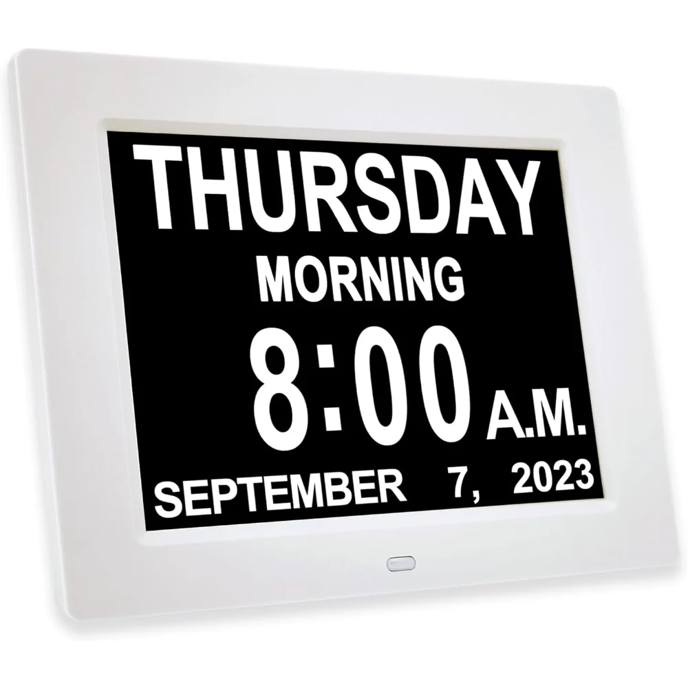 

Цифровые часы JALL 【 2023 New】 с календарем и днем деменции-с большим экраном 8 дюймов, am pm, 5 будильников, для пожилых людей