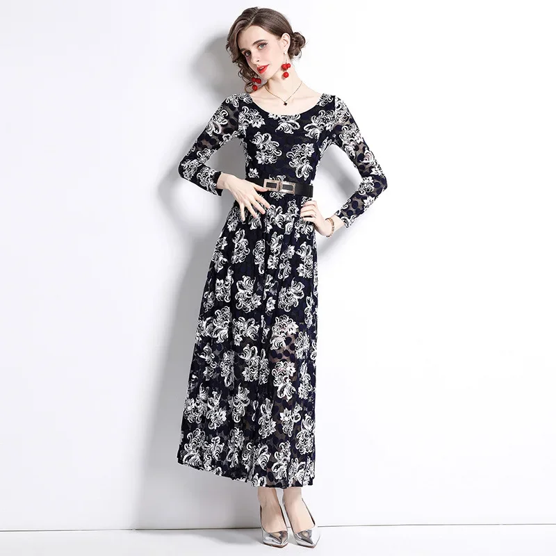 Новое поступление женское длинное платье в европейском стиле модная кружевная