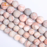 wholesale natural matte red web jaspers round loose beads for jewelry making diy bracelets 4 6 8 10 12 14 16mm 15 inch