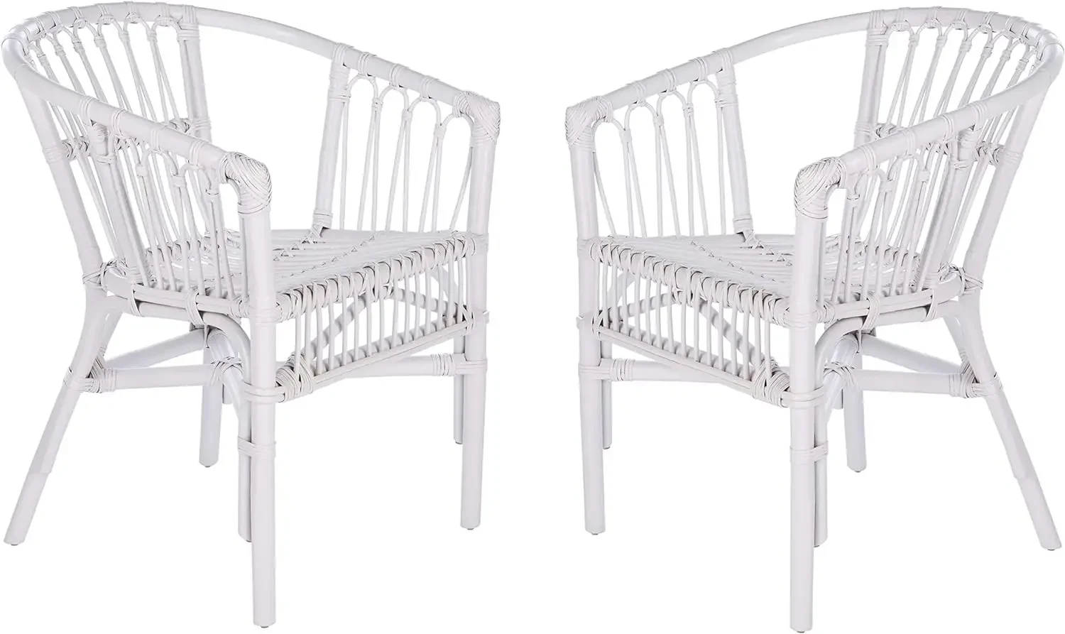 Safavieh Home Adriana Прибрежный белый ротанг (набор из 2 шт.) Стул с акцентом 0