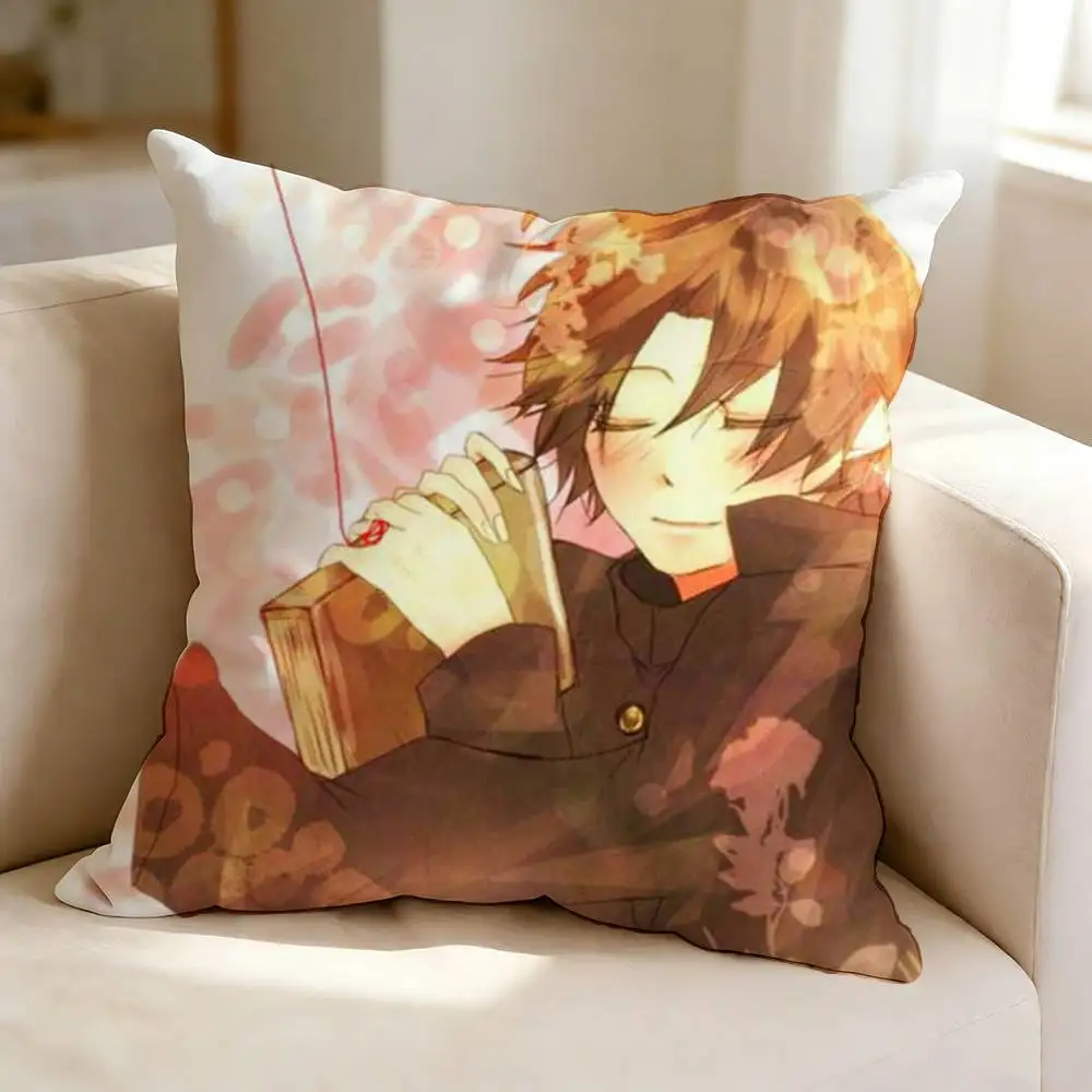 Фото Наволочка S-Sekaiichi Hatsukoi Anime O-Onodera Ritsu с двусторонним принтом, квадратная, для спальни, прикроватная, для дивана, чехол для подушки №4
