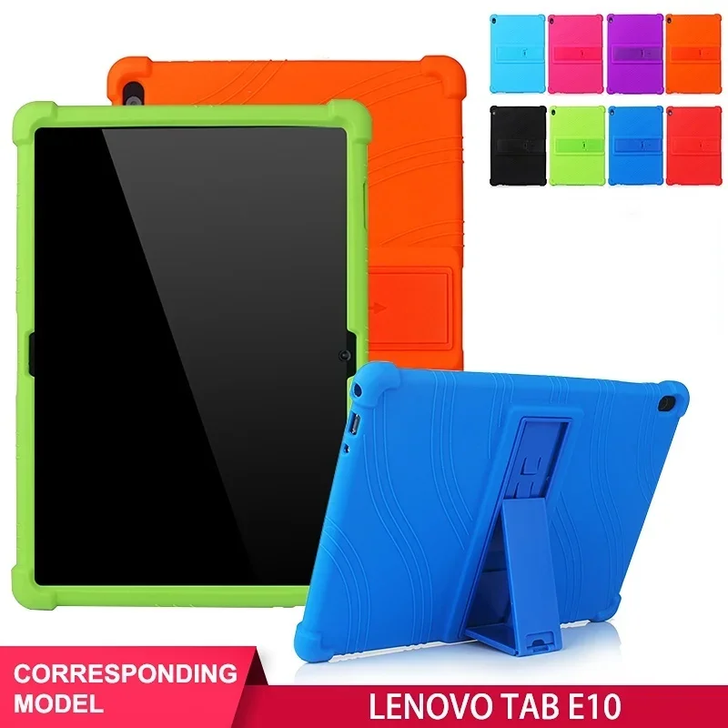 

Silicon Cover Case with Kickstand For Lenovo Tab E10 10.1" Tablet PC TB-X104F TB-X104L Shockproof Funda Kids