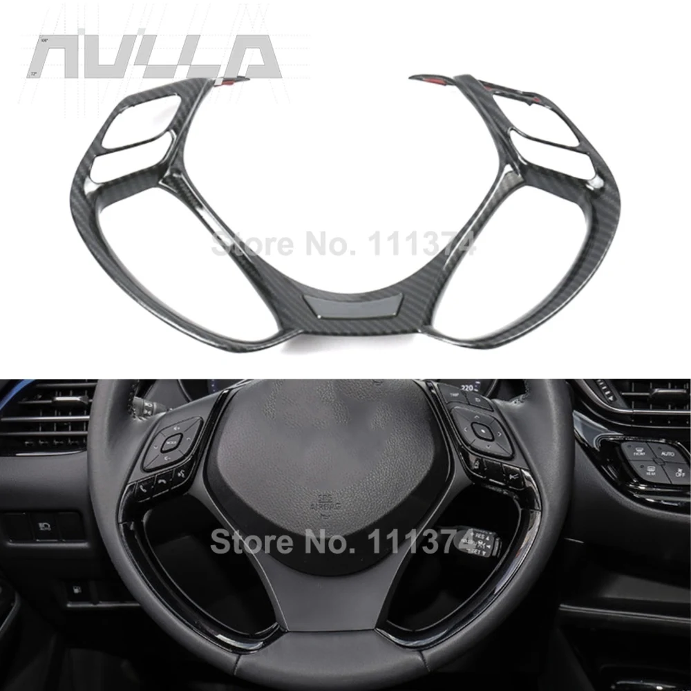

УГЛЕРОДНЫЙ хром для Toyota C-HR CHR 2017 2018 2019 2020 кнопки рулевого колеса автомобиля, декоративная рамка, наклейка, аксессуары
