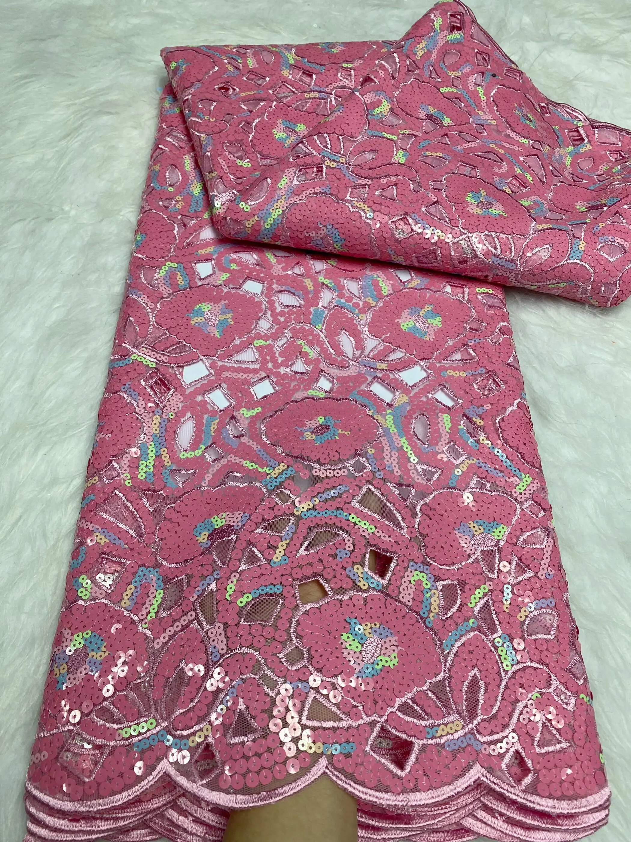 

Роскошная розовая кружевная ткань с блестками, Лучшая цена, африканские кружевные ткани, нигерийская кружевная ткань с блестками для свадебного шитья