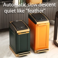 trash can household light luxury living room bedroom kitchen toilet toilet crevice with cover pedal type large stainless steel