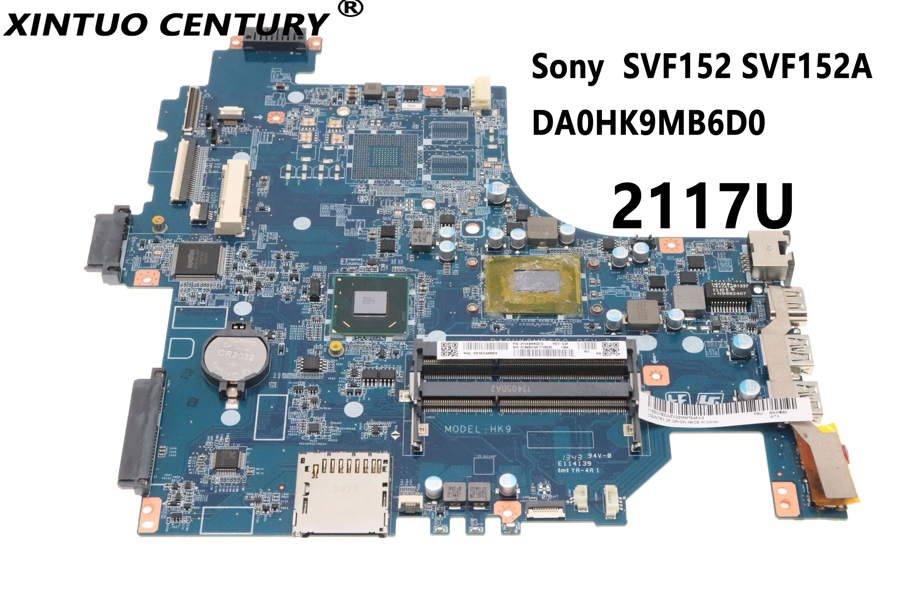 

Материнская плата A1945023A A1945015A для ноутбука Sony SVF152 SVF152A SVF152A29M, материнская плата DA0HK9MB6D0 2117U SR0VQ SJTNV 100% тест