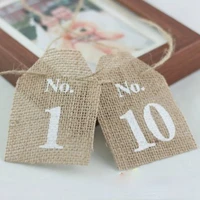 jute numbers card wedding party decoration 20 pcs digital serial 1 20 number clothing tag flag coarse linen card numbers 1 20