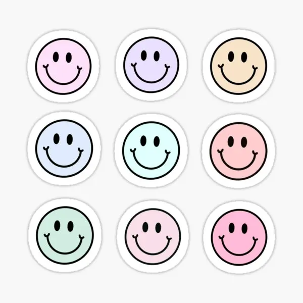 

9 Pack S Pastel Pink Blue Green 90S 5PCS Stickers for Wall Kid Luggage Decorations Background Bumper Car Decor Print