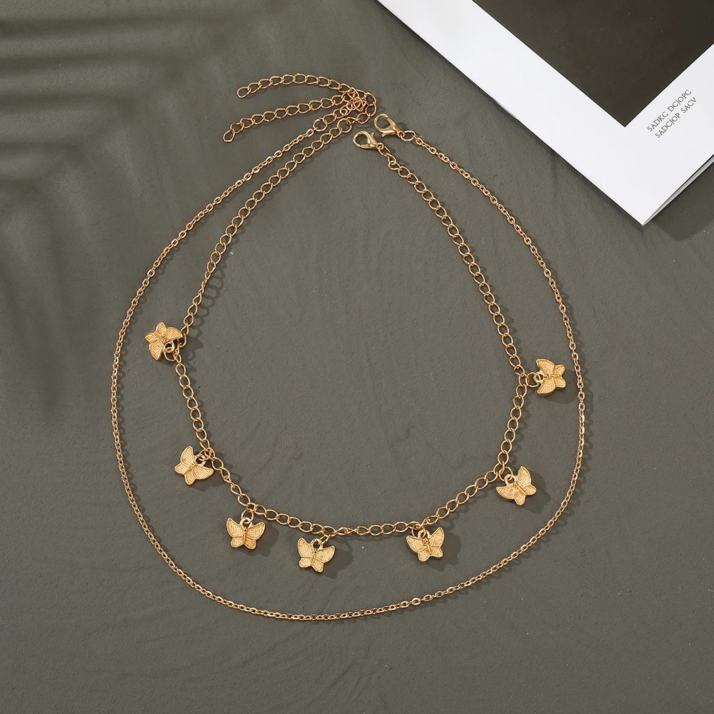 Модное многослойное ожерелье IFMIA с замком-бабочкой для женщин трендовый чокер