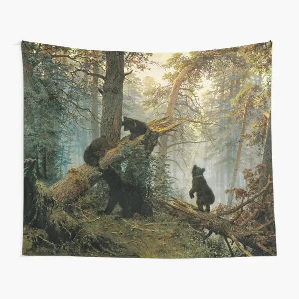 

Morning In A Pine Forest By Ivan Shishk Tapestry Yoga Home Wall Bedroom Towel Living Bedspread Beautiful Travel Room Printed