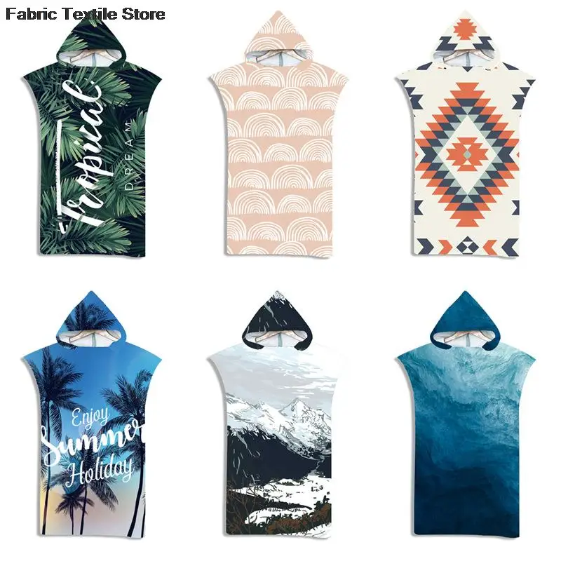 

Банное полотенце с капюшоном для взрослых, пляжное полотенце-накидка из микрофибры, Быстросохнущий банный халат, пляжный халат-накидка для лета, бассейна, побережья