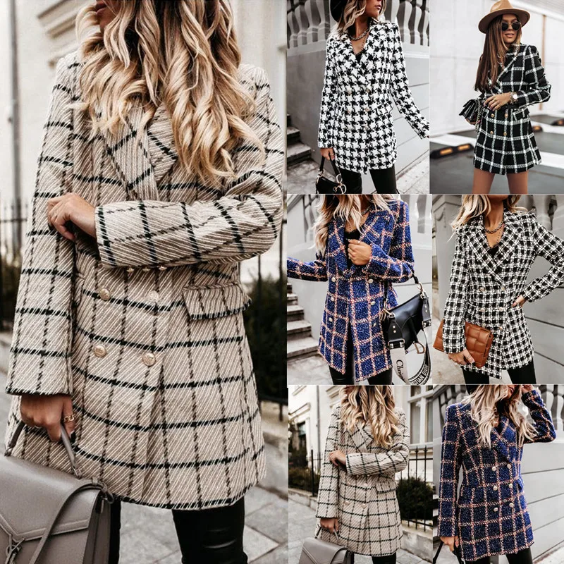 

Autumn/Winter 2022: Long-sleeved Blazer Collar Double-breasted Woolen Overcoat