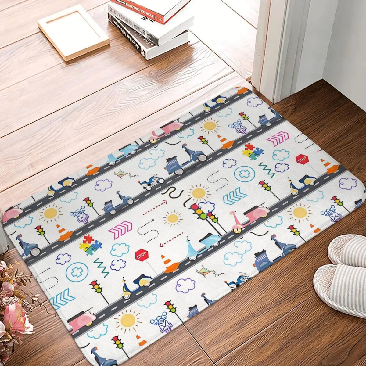 

Motorcycle Bath Non-Slip Carpet Design For Kids Living Room Mat Entrance Door Doormat Floor Decoration Rug