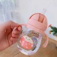 children travel cute cartoon portable water cup straw drinkware water bottle drinking bottles