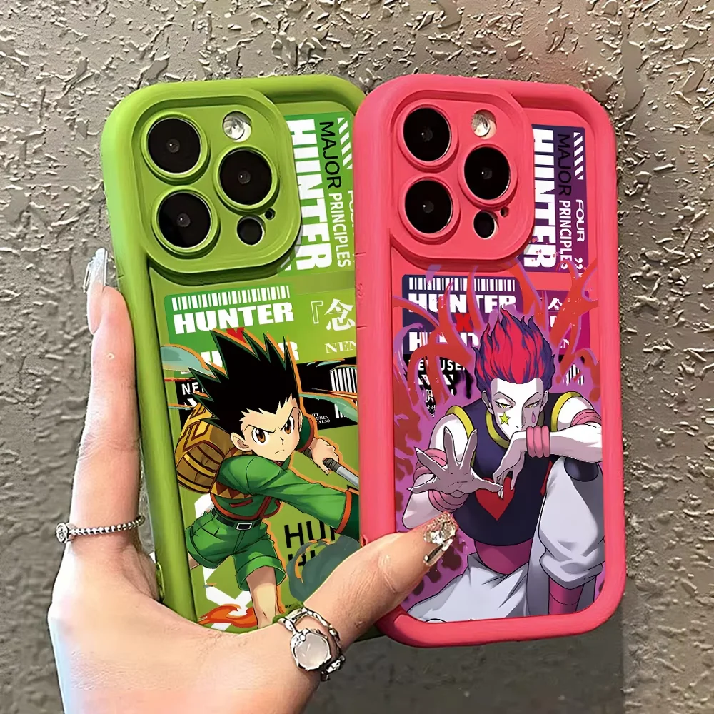 Фото Чехол для телефона Anime Hunter Gon Killua Hisoka для iPhone 17 Air 16 e 15 14 13 12 11 Pro Max Plus Min SE 2020 2022 Амортизатор №1