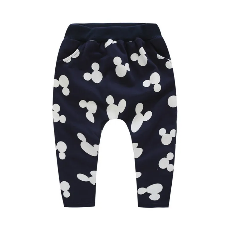 

New Spring Autumn Children Kids Pants Boys Girls Sports Casual Pants Cartoon Mickey Mouse Head Print Boys Trousers Harem Pants