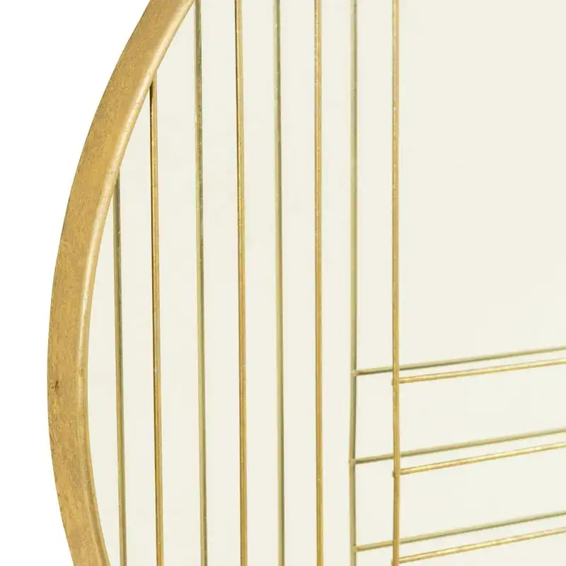 

Modern Gold Leaf Metal Round Wall Mirror