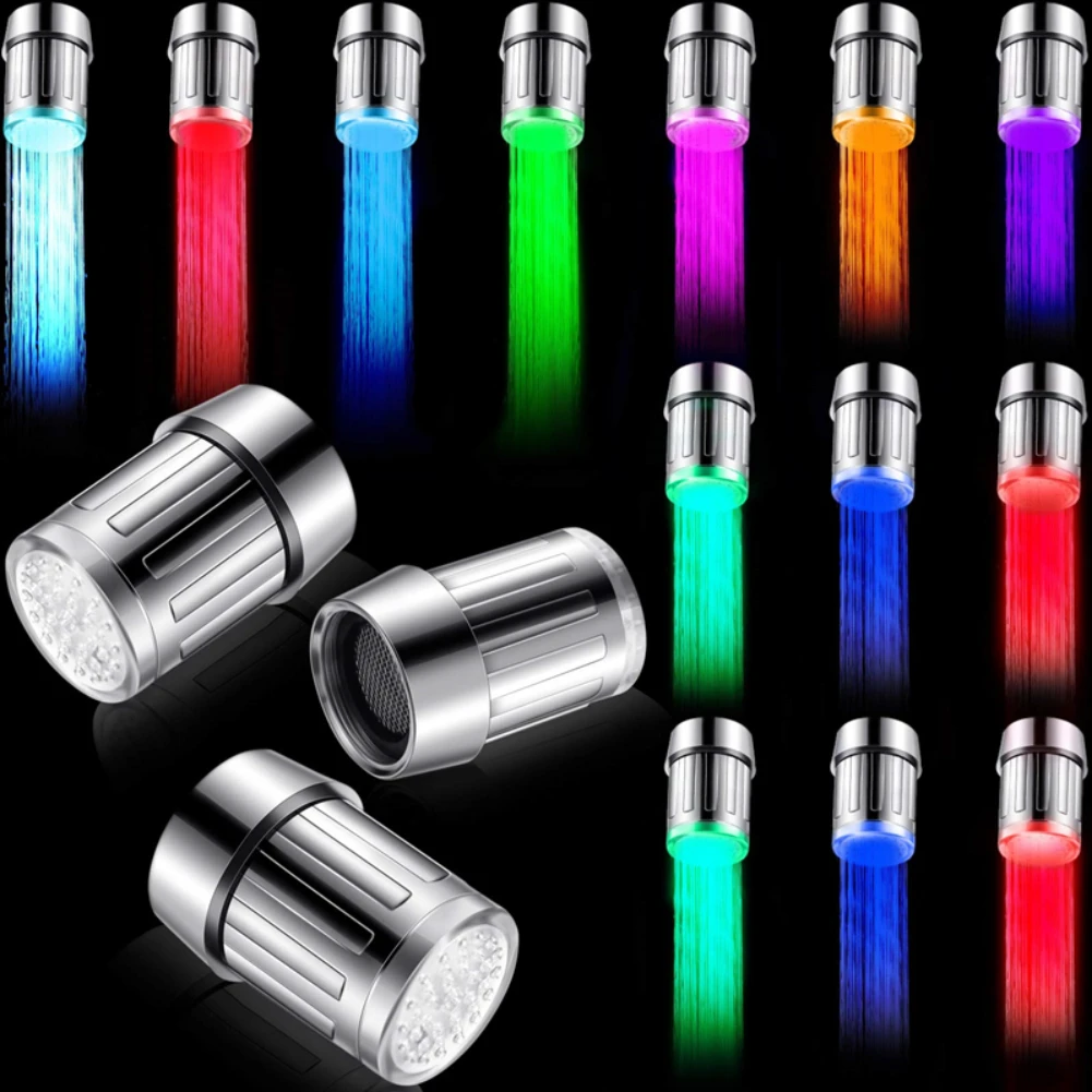 

2023 LED Temperature Sensitive Faucet Water Saving Kitchen Bathroom Sensor 7 Color Change Faucet Head Aerator Tap Nozzle Shower