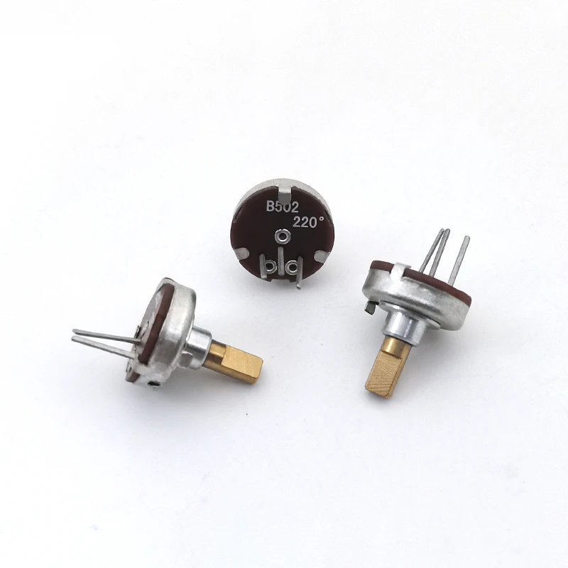 

10PCS Single Turn 220 Degree Adjustable Potentiometer B5K 3 Pin Straight Insert Diameter 13MM Handle Length 10MM In Stock