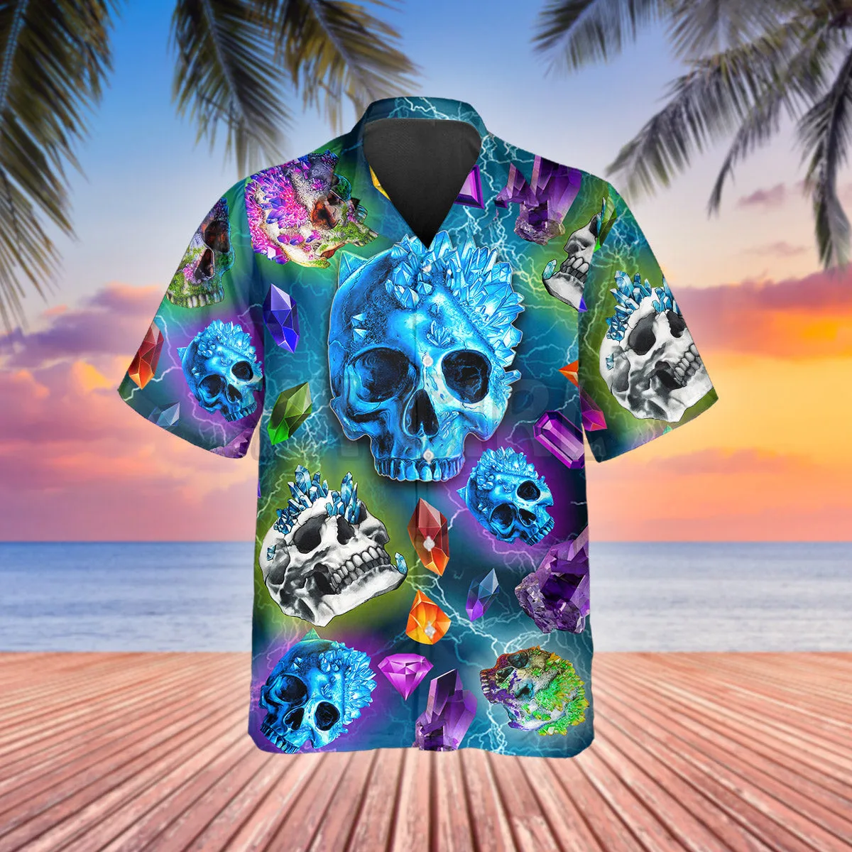 Generic Crazy Trippy Psychedelic Fantasy Skull 3D All Over Printed Hawaiian Shirt Men's For Women's Harajuku Casual Shirt Unisex
