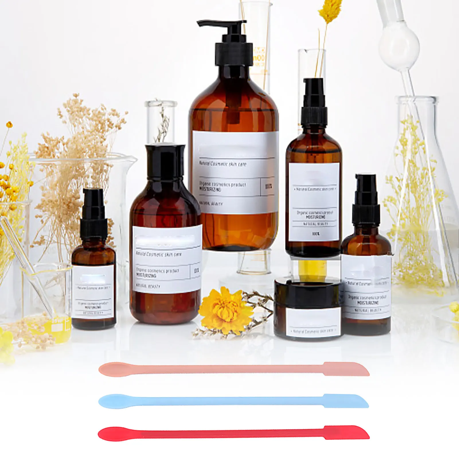 

Mini Silicone Spatula Makeup Lotion Beauty Cosmetics Mini Spatula Scraper Double-Headed Tiny Spatula Spoon for Thin Jar Skinny