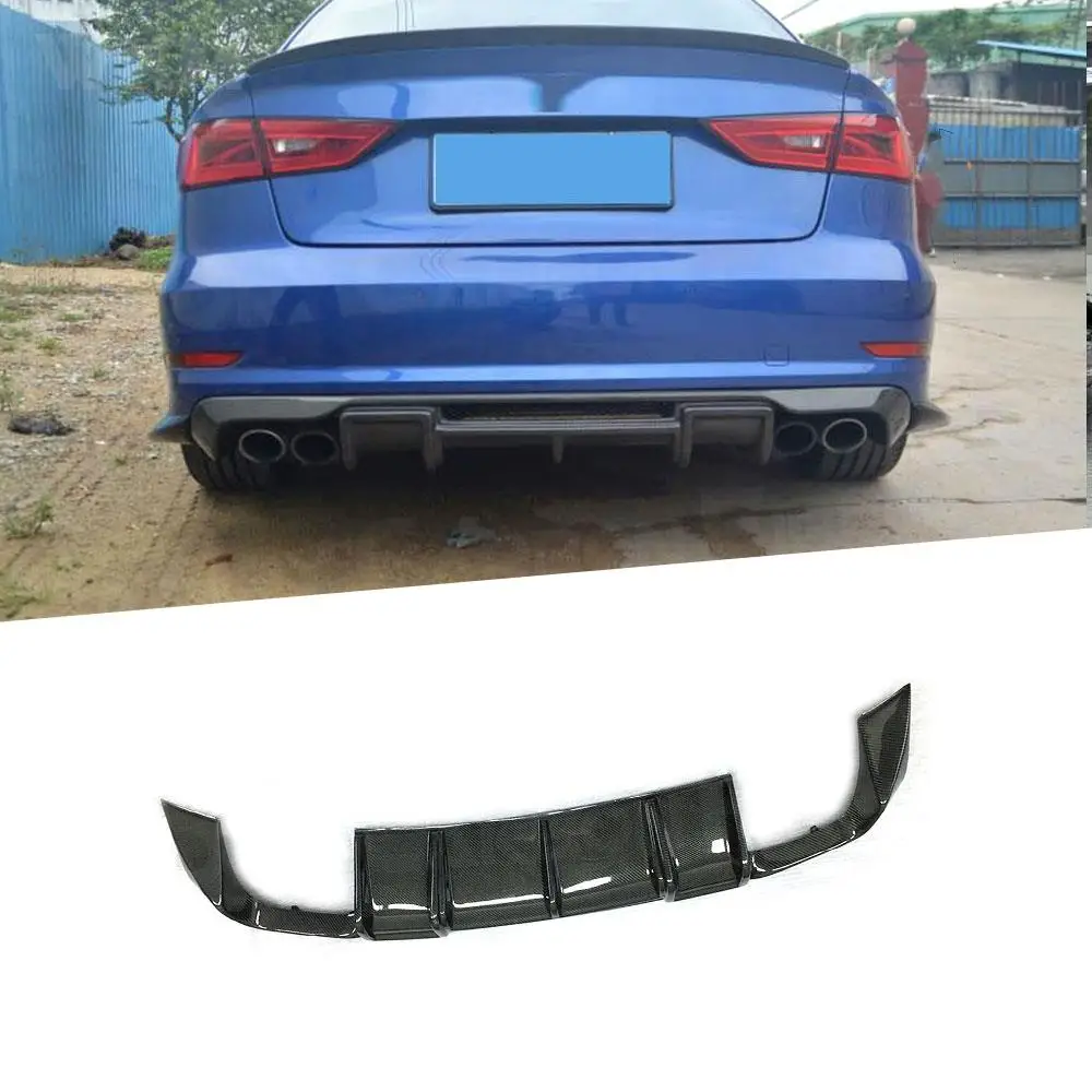 

Carbon Fiber Rear Lip Diffuser for Audi A3 Sline S3 Sedan 4 door Not A3 Standard 2014 2015 2016 Car Styling FRP