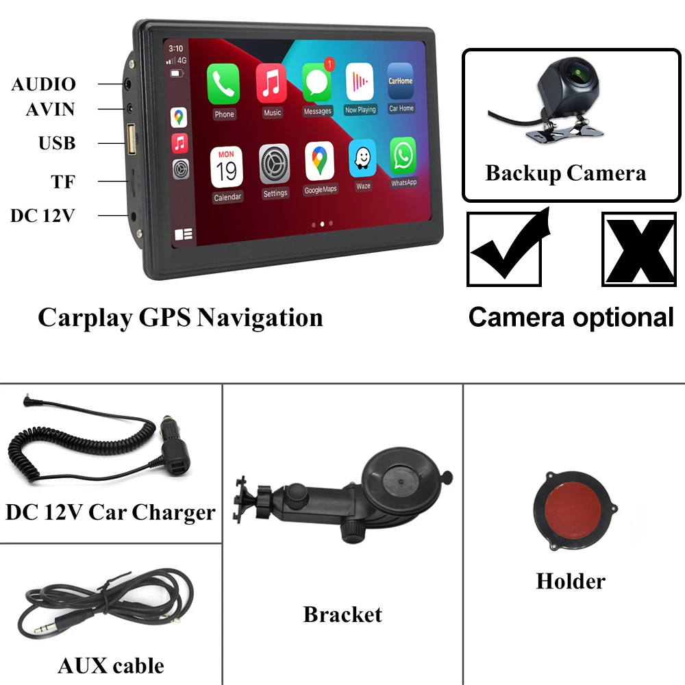 Портативный Автомобильный плеер CarPlay Android для Toyota BMW Volkswagen Buick Chevrolet Ford 7-дюймовый