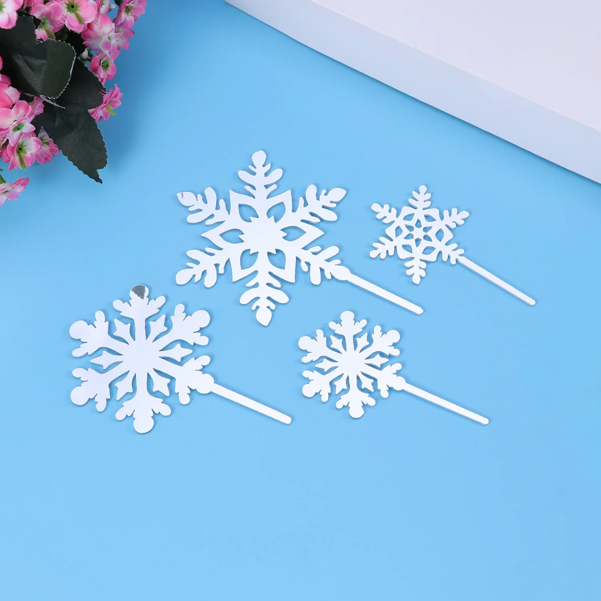 

8pcs Christmas Wedding Cupcake Toppers Decorative Cupcake Topper Xmas Cupcake Picks Snowflake Cupcake Picks