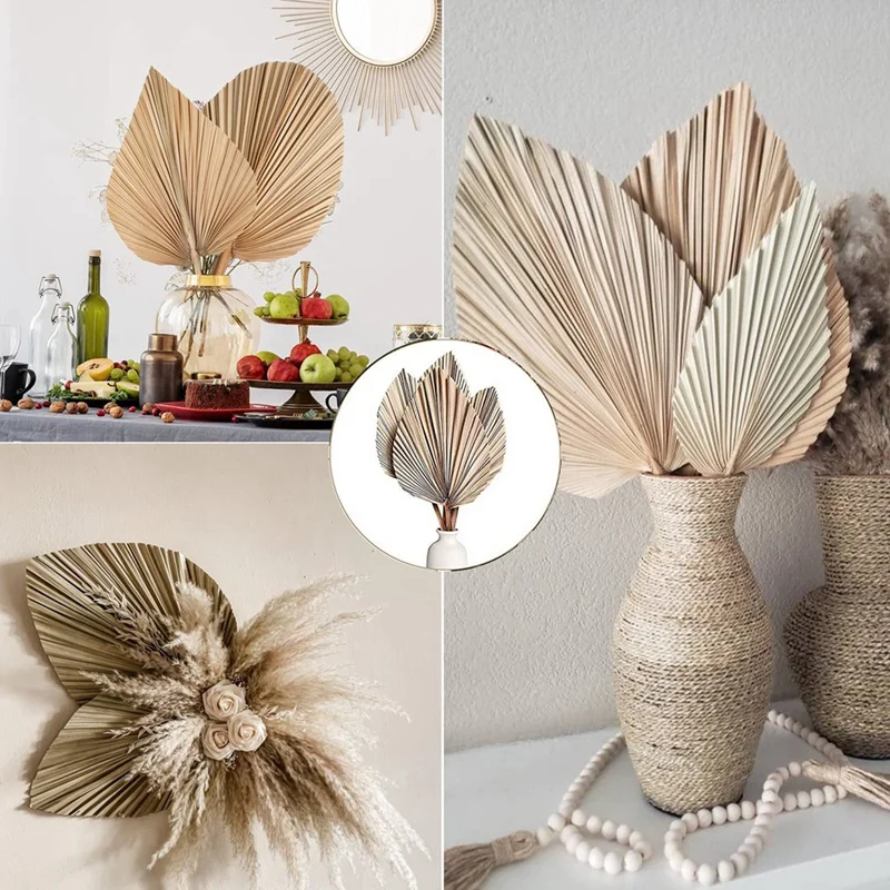 

5Pcs 18 Inch Natural Trimmed Palm Spear Tropical Palm Leaves Fans Boho Wedding Decor Hawaiian Decoration