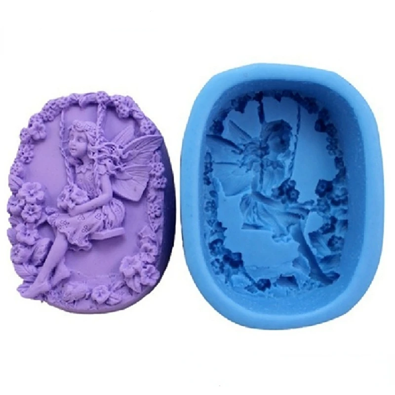 

New DIY Angel Butterfly Wreath Girl Swing Modeling Silicone Sugar Turning Mold Manual Gypsum Decoration Tools