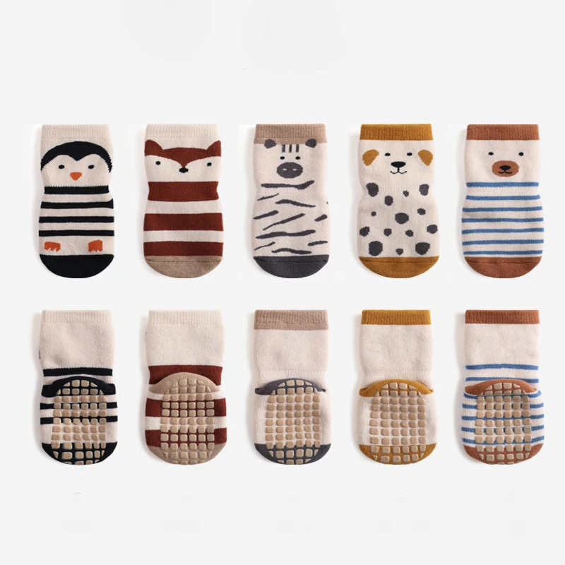 

Autumn Baby Girl Socks Newborn Warm Thick Terry Non-Slip Floor Solid Socks Toddler Boy Cute Cotton Cartoon Animal Socks For 0-5Y