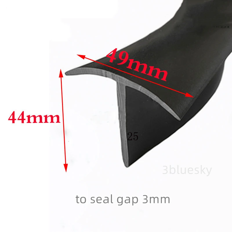Крышка зазора резиновая Т-образная полоса стеклянная металлическая деревянная панель край Encloser Щит Автомобильный кабель солнечная фотоэлектрическая панель s уплотнения 49x44 мм черный