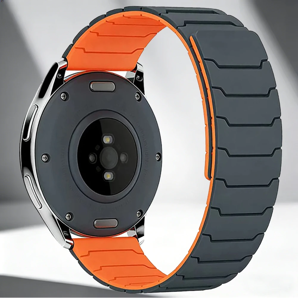 Фото Магнитный силиконовый ремешок 20 мм 22 мм для Huawei Watch GT Runner 2, удобный браслет для Amazfit Active 3/Bip 6-5 Max Balance 3 №5